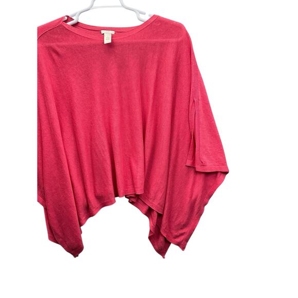 J.Jill One Size Boat Neck Open Poncho Shawl Sweater Pink - Picture 3 of 10